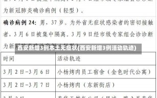 西安新增3例本土无症状(西安新增3例活动轨迹)