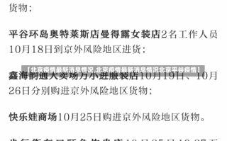 【北京疫情最新消息情况,北京疫情最新消息情况北京平谷疫情】