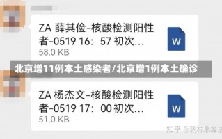 北京增11例本土感染者/北京增1例本土确诊