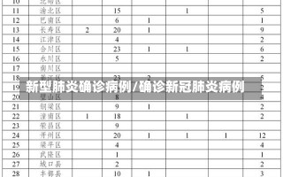 新型肺炎确诊病例/确诊新冠肺炎病例