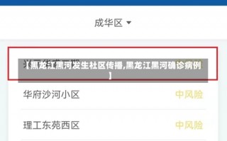 【黑龙江黑河发生社区传播,黑龙江黑河确诊病例】
