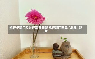 招行多部门及分行高管调整 总行部门已无“总裁”职务