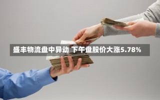 盛丰物流盘中异动 下午盘股价大涨5.78%