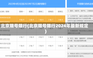 北京限号限行(北京限号限行2024年最新规定)