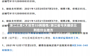 浙江三地4天报告23例阳性/浙江省今天确诊三列在什么地方