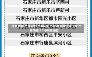 【北京新增2个高风险6个中风险,又有5地升级!北京已有1个高风险27个中风险地区】