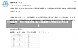 北京丰台公布新增确诊轨迹(北京丰台新增病例活动轨迹)