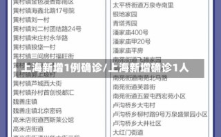 上海新增1例确诊/上海新增确诊1人