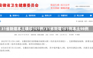 31省新增本土确诊101例/31省新增101例本土98例