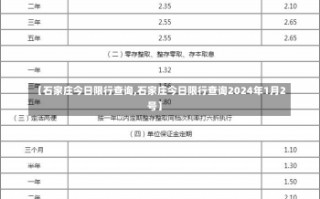 【石家庄今日限行查询,石家庄今日限行查询2024年1月2号】