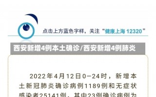 西安新增4例本土确诊/西安新增4例肺炎