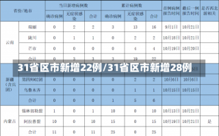 31省区市新增22例/31省区市新增28例