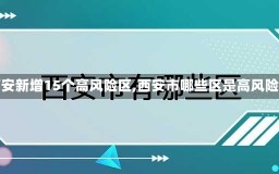 【西安新增15个高风险区,西安市哪些区是高风险区】