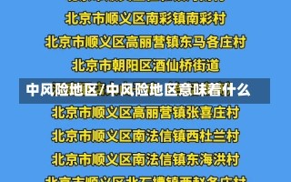 中风险地区/中风险地区意味着什么