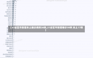 【31省区市新增本土确诊病例30例,31省区市新增确诊30例 本土17例】