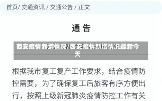 西安疫情新增情况/西安疫情新增情况最新今天