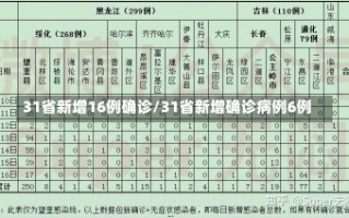 31省新增16例确诊/31省新增确诊病例6例