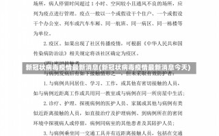 新冠状病毒疫情最新消息(新冠状病毒疫情最新消息今天)