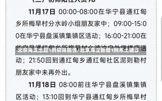 北京海淀出现1例初筛阳性/北京海淀新增1例本土确诊