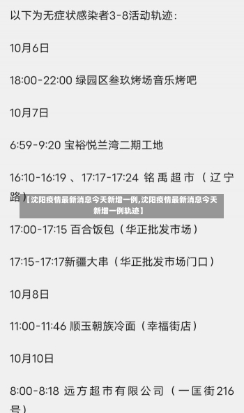 【沈阳疫情最新消息今天新增一例,沈阳疫情最新消息今天新增一例轨迹】-第1张图片-建明新闻