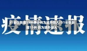 31省份新增15例确诊均为境外输入/31省份新增11例 均为境外输入-第2张图片-建明新闻