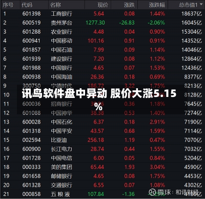 讯鸟软件盘中异动 股价大涨5.15%-第2张图片-建明新闻