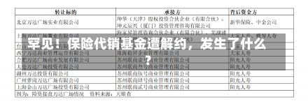 罕见！保险代销基金遭解约，发生了什么？-第1张图片-建明新闻