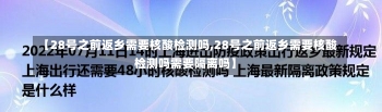 【28号之前返乡需要核酸检测吗,28号之前返乡需要核酸检测吗需要隔离吗】-第2张图片-建明新闻