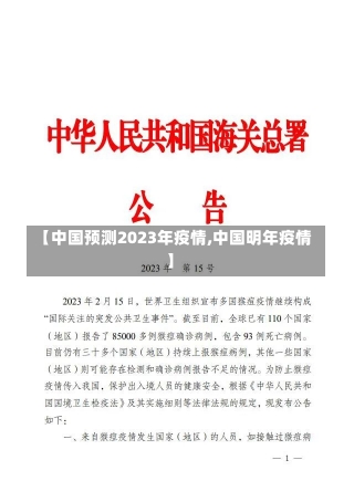 【中国预测2023年疫情,中国明年疫情】-第1张图片-建明新闻