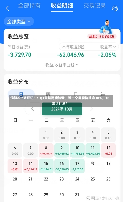 倍轻松“变形记”：Q3业绩再度转亏、近一个月股价跌逾30%，发生了什么？-第3张图片-建明新闻