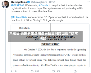 大选日 美佛罗里达州选民信息网站出现“技术问题”-第1张图片-建明新闻
