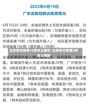 北京昨日新增18例本土确诊/北京昨日新增2例本土病例-第1张图片-建明新闻