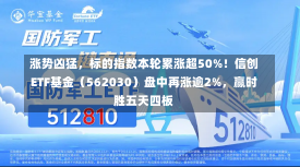 涨势凶猛，标的指数本轮累涨超50%！信创ETF基金（562030）盘中再涨逾2%，赢时胜五天四板-第3张图片-建明新闻