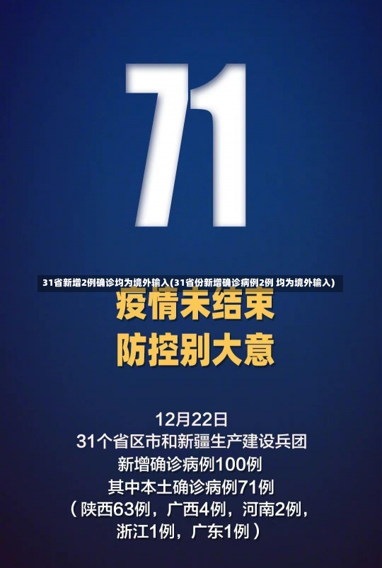 31省新增2例确诊均为境外输入(31省份新增确诊病例2例 均为境外输入)-第1张图片-建明新闻