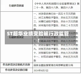 ST超华业绩变脸被行政监管！-第2张图片-建明新闻