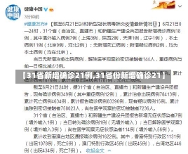 【31省新增确诊21例,31省份新增确诊21】-第3张图片-建明新闻