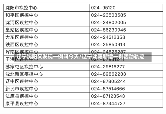 辽宁沈阳又发现一例吗今天/辽宁沈阳新增一例活动轨迹-第1张图片-建明新闻