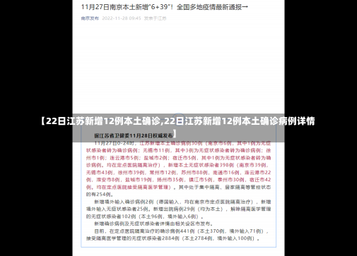 【22日江苏新增12例本土确诊,22日江苏新增12例本土确诊病例详情】-第2张图片-建明新闻