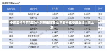 中国宏桥午后涨超6%创历史新高 山东宏桥三季报业绩大幅上涨-第2张图片-建明新闻