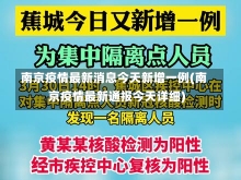 南京疫情最新消息今天新增一例(南京疫情最新通报今天详细)-第2张图片-建明新闻