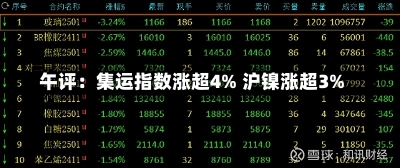 午评：集运指数涨超4% 沪镍涨超3%-第3张图片-建明新闻