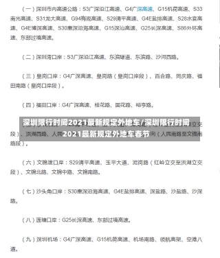 深圳限行时间2021最新规定外地车/深圳限行时间2021最新规定外地车春节-第3张图片-建明新闻