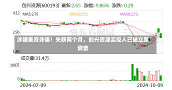 涉嫌集资诈骗！失联两个月，创兴资源实控人已被立案调查-第1张图片-建明新闻