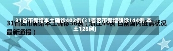 31省市新增本土确诊402例(31省区市新增确诊144例 本土126例)-第1张图片-建明新闻