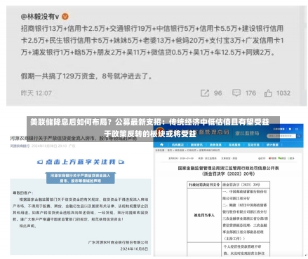 美联储降息后如何布局？公募最新支招：传统经济中低估值且有望受益于政策反转的板块或将受益-第1张图片-建明新闻