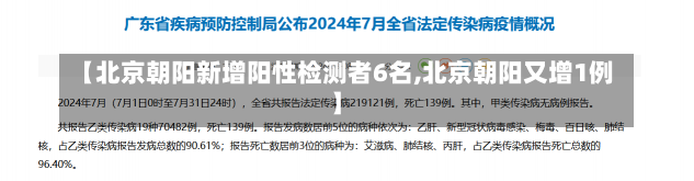 【北京朝阳新增阳性检测者6名,北京朝阳又增1例】-第1张图片-建明新闻