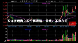 五连板后海立股份再澄清：重组？不存在的-第1张图片-建明新闻