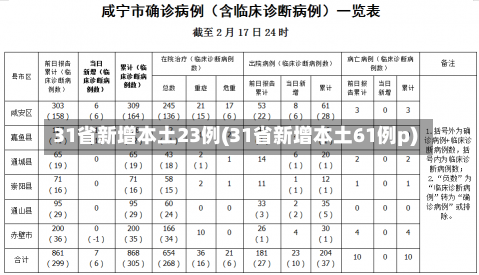 31省新增本土23例(31省新增本土61例p)-第1张图片-建明新闻