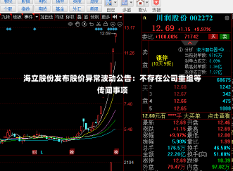 海立股份发布股价异常波动公告：不存在公司重组等传闻事项-第1张图片-建明新闻