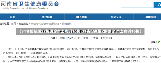 【31省份新增22例确诊本土病例16例,31省份新增2例确诊 本土病例16例】-第2张图片-建明新闻